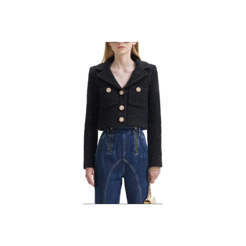 Self portrait Jackets Coats Women's Classic Black-0