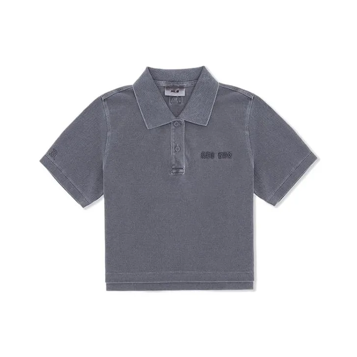 MLB Boston Red Sox SS25 Polo Shirt Women's Dark Charcoal Gray-0