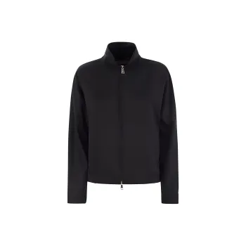 MaxMara Plava Zip Up High Neck Jacket