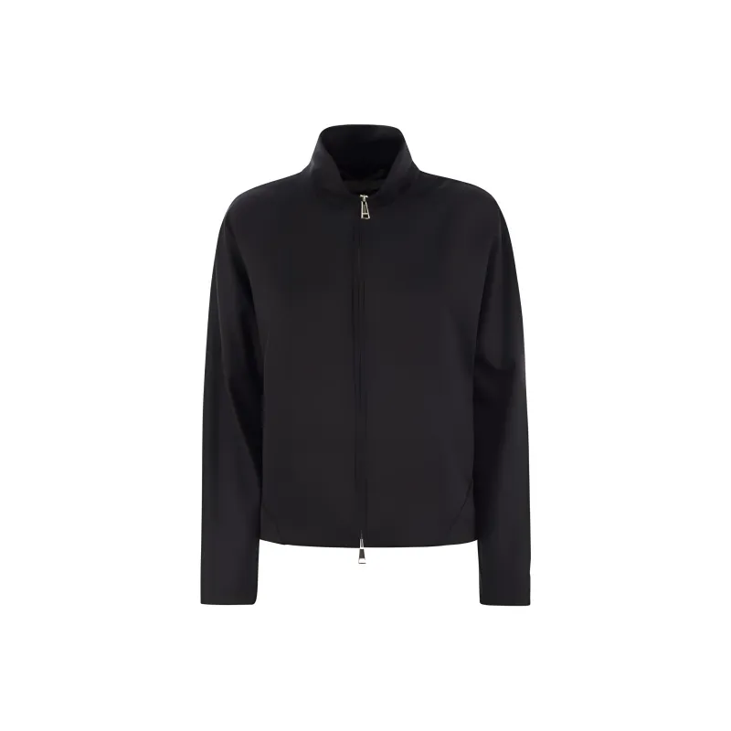 MaxMara Plava Zip Up High Neck Jacket-0