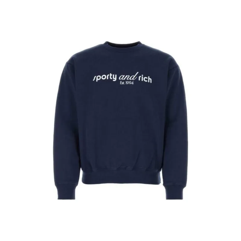 SPORTY & RICH Logo Printed Crewneck Sweatshirt-0