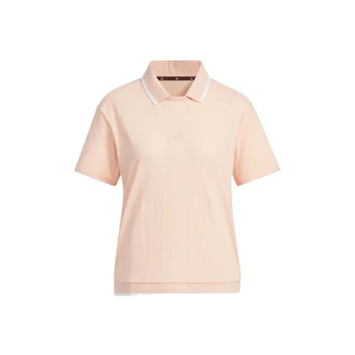 Adidas BADGE OF SPORT JACQUARD LOGO POLO SHIRT Polo Shirt Women's Powder Coral Pink