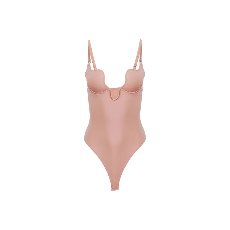Fleur Du Mal Le Stretch Micro Seduce U plunge Bodysuit-0