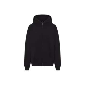 SKIMS FW24 VINTAGE FLEECE OVERSIZED ZIP UP HOODIE Sweatshirt Women's Washed Onyx/Washable Onyx