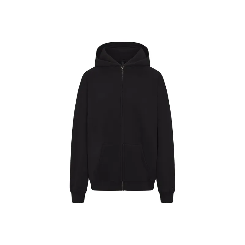SKIMS FW24 VINTAGE FLEECE OVERSIZED ZIP UP HOODIE Sweatshirt Women's Washed Onyx/Washable Onyx-0