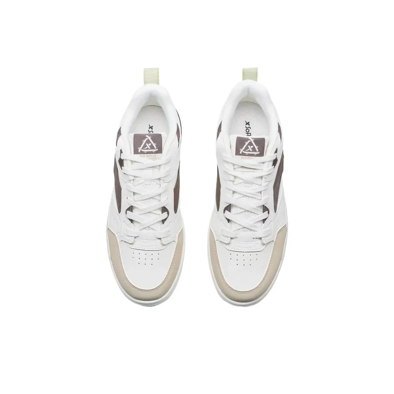 XTEP Wade Fission Coverage Cushioning Low Top Skateboard Shoes Men's White Umber-4
