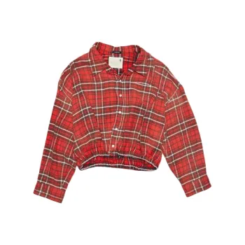 R13 Oversized Plaid Button Up Top