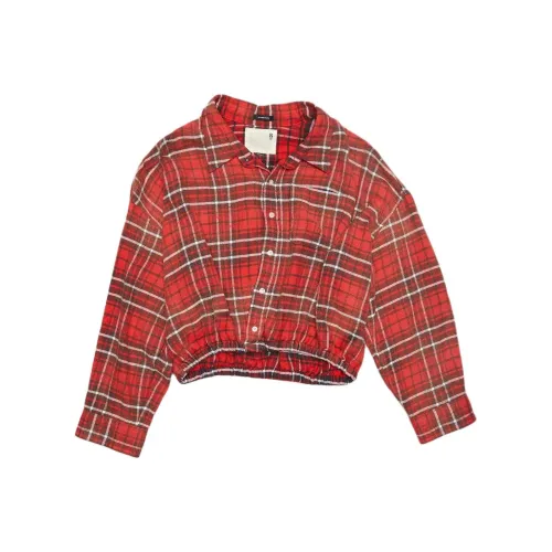 R13 Oversized Plaid Button Up Top