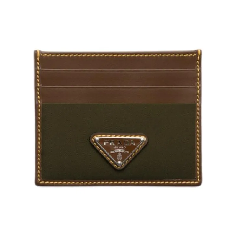 PRADA Re Nylon Recycled Polyamide Card Holder Card Holder Men's Green & Brown-0