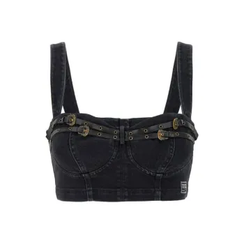 VERSACE JEANS COUTURE Decorative-buckle Crop Top