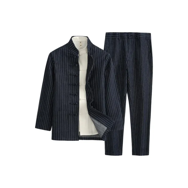 XUANSHENG Casual Sportswear Men's Denim Stripes-0