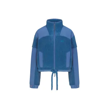 SKIMS FW24 TEDDY BOXY ZIP UP Jackets Coats Women's AZURE/Sky Blue