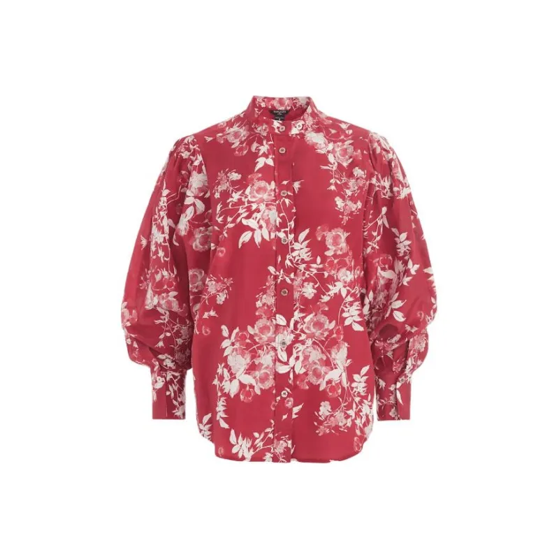 GUESS Petal Pose Yvonne Blouse Shirt Women's Red-0