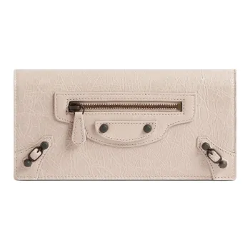 Balenciaga Le City Lambskin Wallet Women's Almond