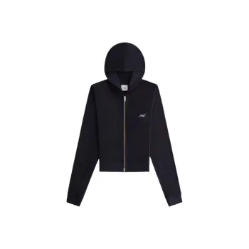 KITH Women's 2024 Summer Collection SS24 Adley Shrunken Hoodie Jacket Women's Black
