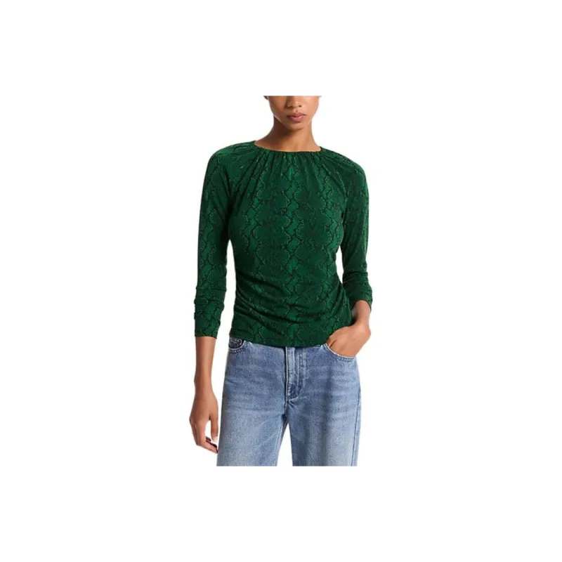 MICHAEL KORS Snake Print Matte Jersey Top-0