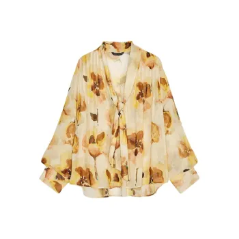 ZARA Shirt Women's Light Apricot Cream/Yellow
