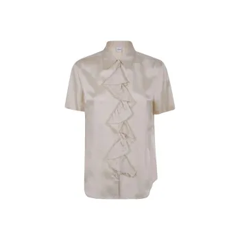 ASPESI Ruffle Short sleeve Blouse