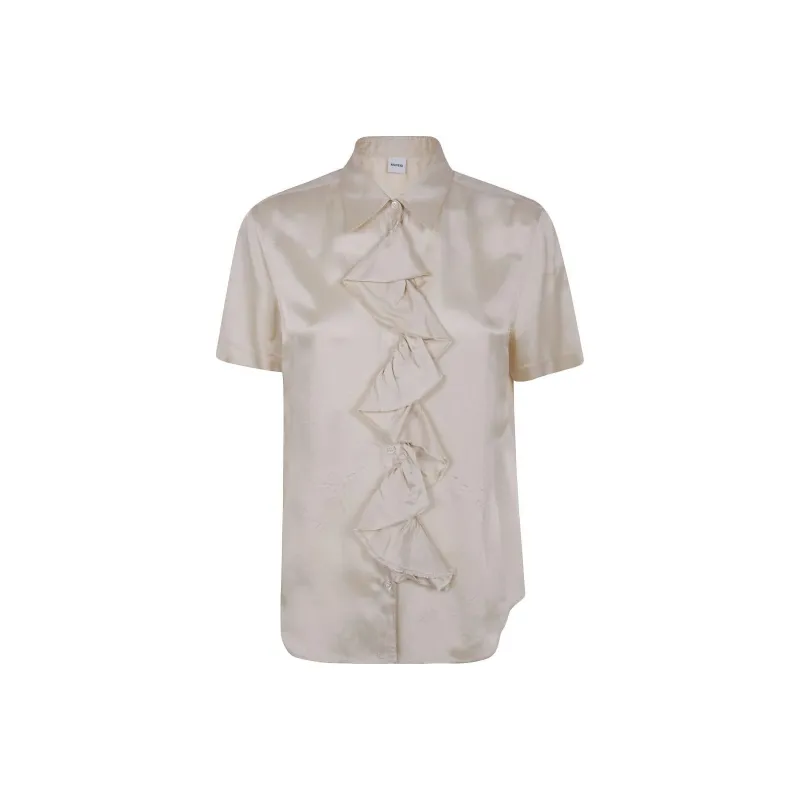 ASPESI Ruffle Short sleeve Blouse-0