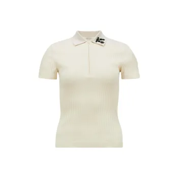 Moncler Embellished Logo Patch Polo Top