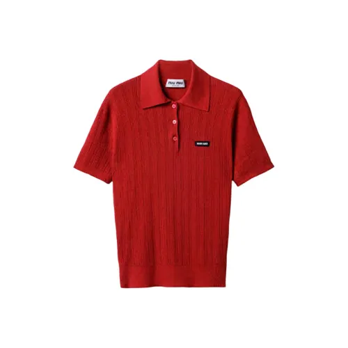 MIU MIU SS25 Polo Shirt Women's Red