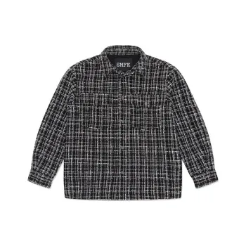 SMFK Jackets Women's Black White Wheat Field Plaid