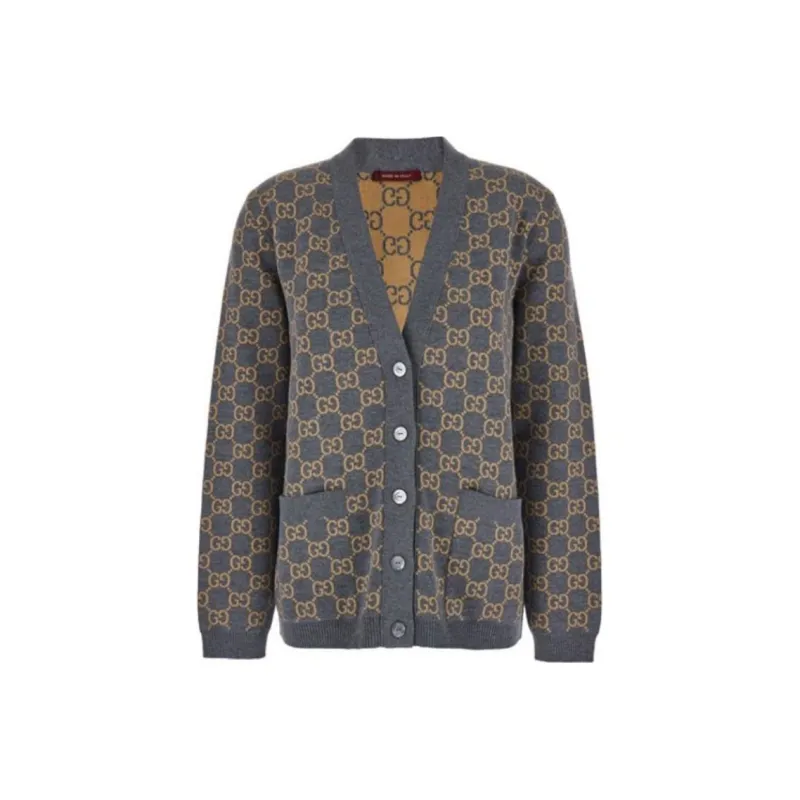 GUCCI Reversible Gg Jacquard Button-Up Cardigan-0