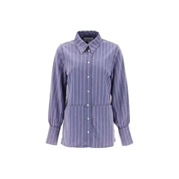 GANNI Striped Denim Shirt