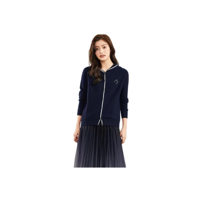 MIHUANG Cashmere Sweater Women's Navy Blue-0