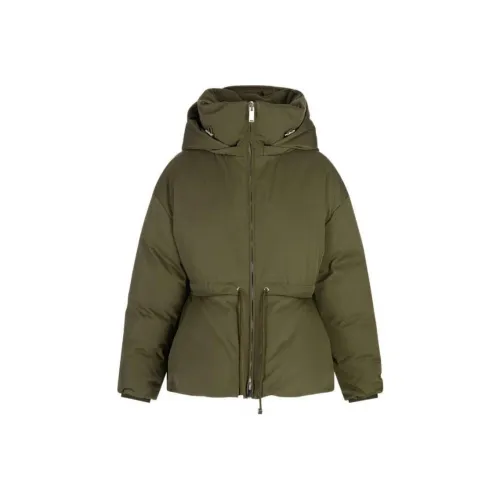 Alexander McQueen Peplum Drawstring Waist Puffer Jacket