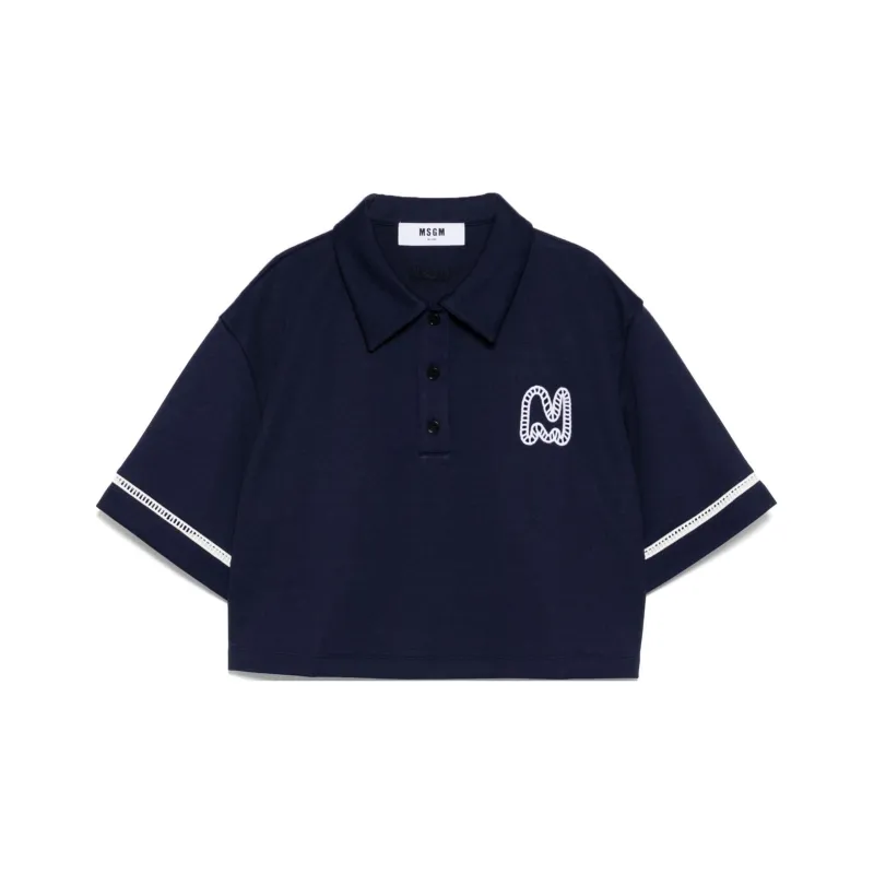 MSGM Embroidered Logo T shirt-0