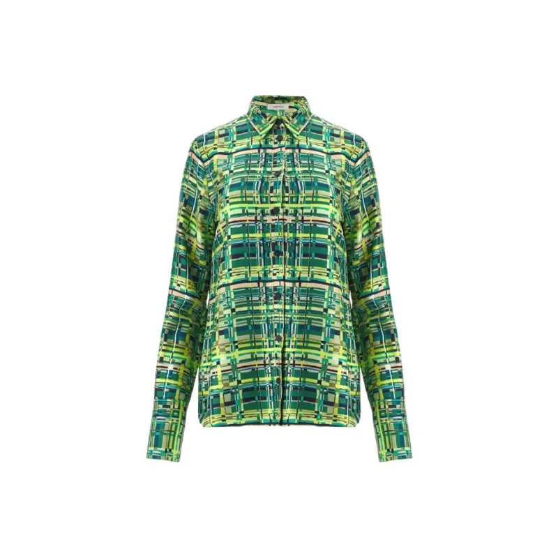 Ferragamo Checked Satin Shirt-0