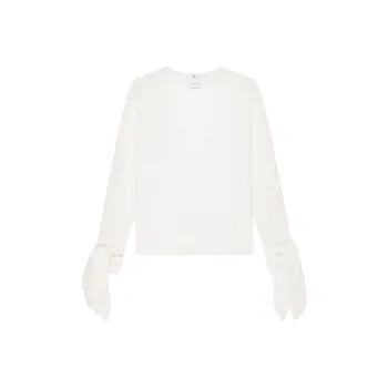 Givenchy V Neck Ruffled Blouse