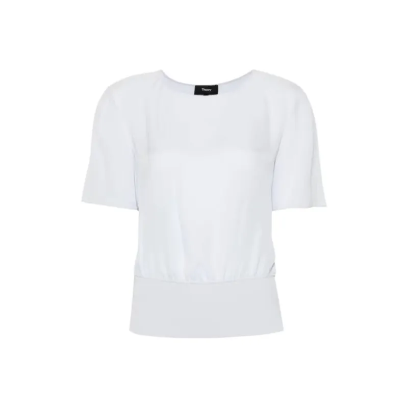 THEORY Ribbed hem Silk Blouse-0