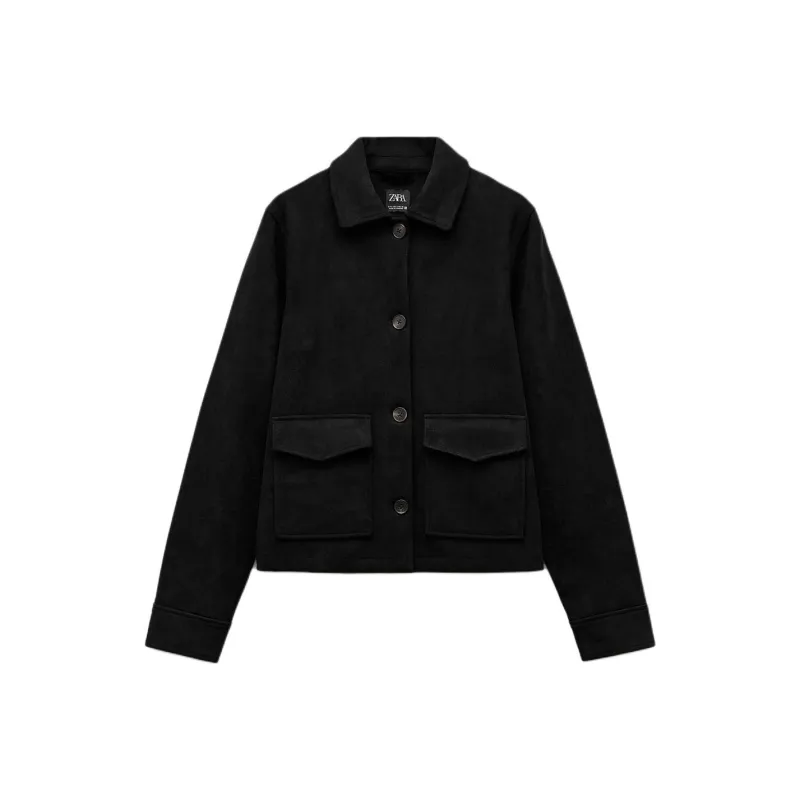 ZARA Jackets Coats Women's Black-0