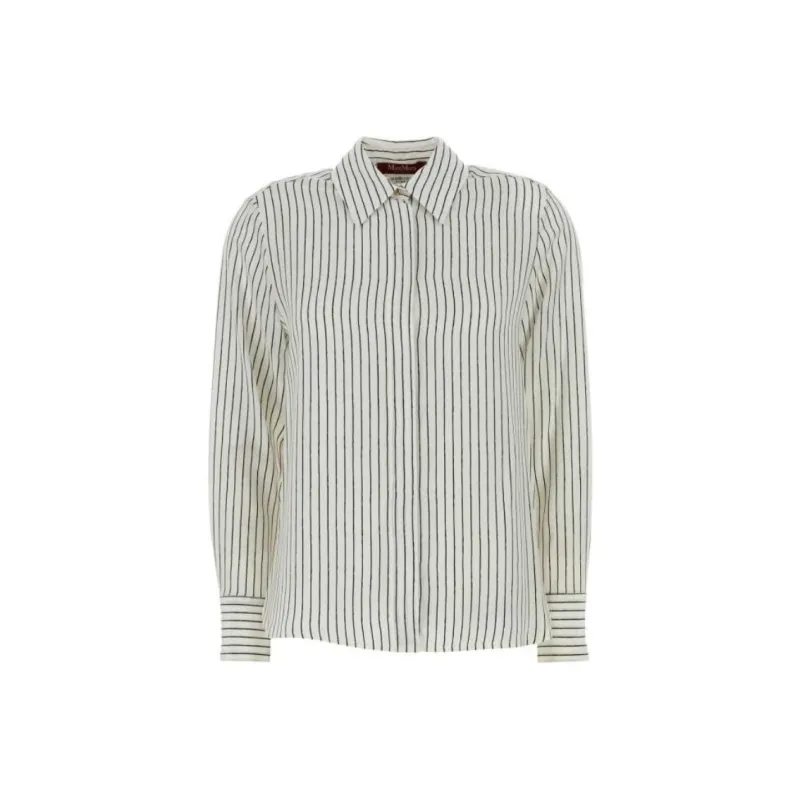 MaxMara Studio Lama Striped Long Sleeved Shirt-0