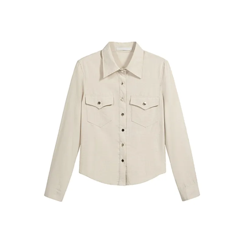 Ning Cai Yuer Shirt Women's Apricot-0