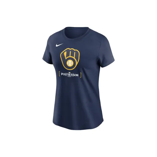 Nike Nike X MLB Collaboration Milwaukee Brewers Regular T-Shirt Women's Marine Blue