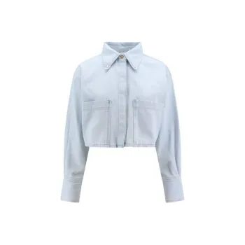 PINKO Cropped Denim Shirt