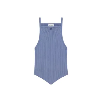 COURREGES Pointy Ribbed knit Tank Top