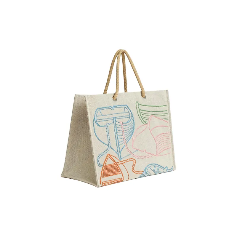 HERMES Thalassa Cotton Tote Bag, Shopping Bag, Beach Bag, Handbag Women's Multicolor-1