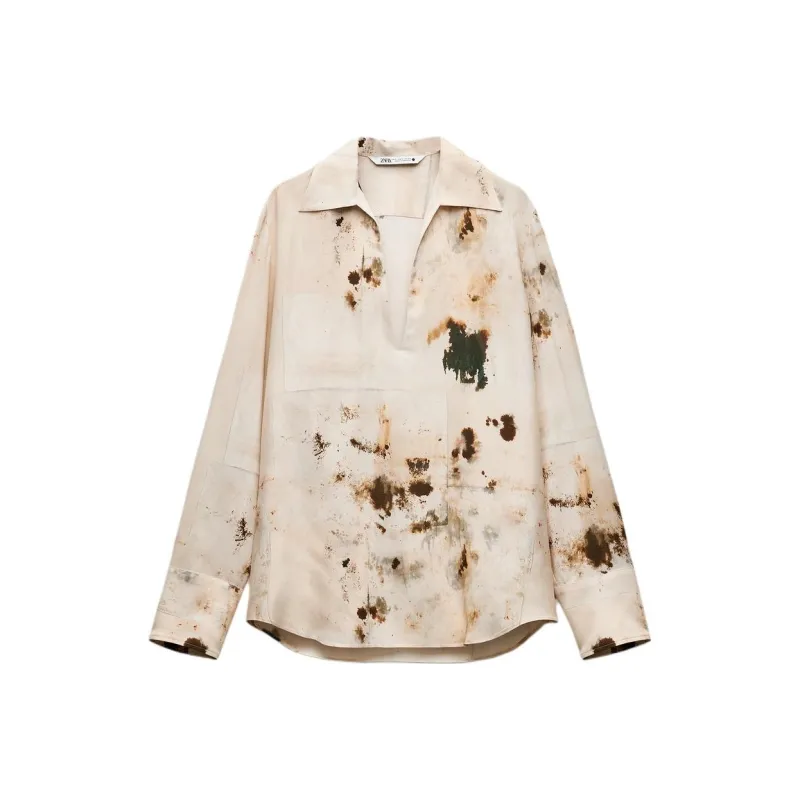 ZARA Shirt Women's Naked Black.-0