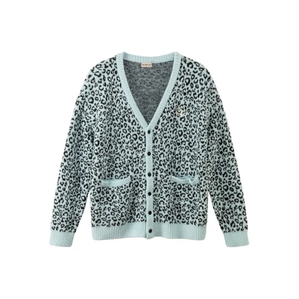NO ONE ELSE Knitwear Unisex Blue Leopard Print-0