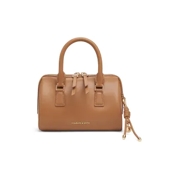CHARLES&KEITH PU One Shoulder Handbag Small Size Women's Cream Milk White/Russet Brown Tawny/Light Pink Light Pink