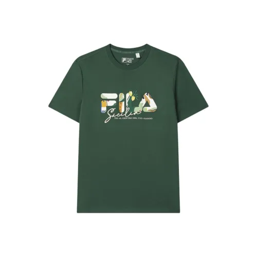 FILA T Shirt Unisex Turquoise Green GN