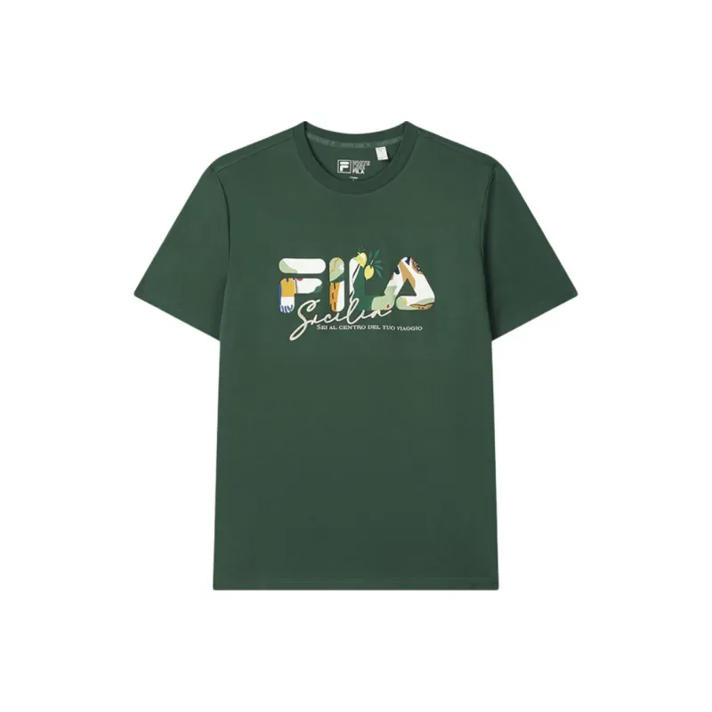 FILA T Shirt Unisex Turquoise Green GN-0