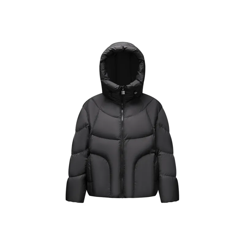 SEM/R Relaxed Oversized Hooded Down Jacket Mid Length Women's-0