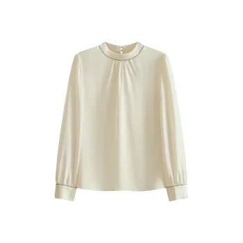She Enjoys Chiffon Shirts Women's Milk White