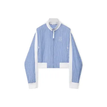 LOEWE Tracksuit Jacket In Striped Cotton Jackets & Coats Women's Blue