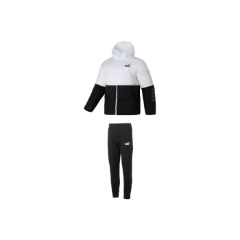 PUMA Casual Sportswear Men Set Black White Down Jacket+Black Pants